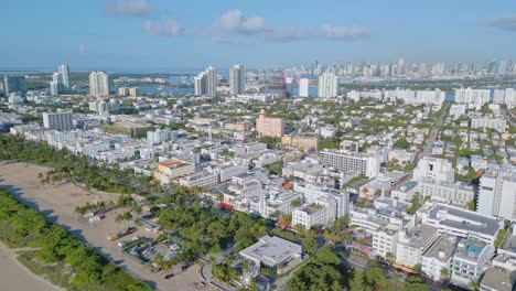 panoramic aerial city skyscrapers view of south beach miami florida and the flamingo or lummus neighborhood