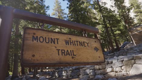 mount whitney trail sign at whitney portal trailhead