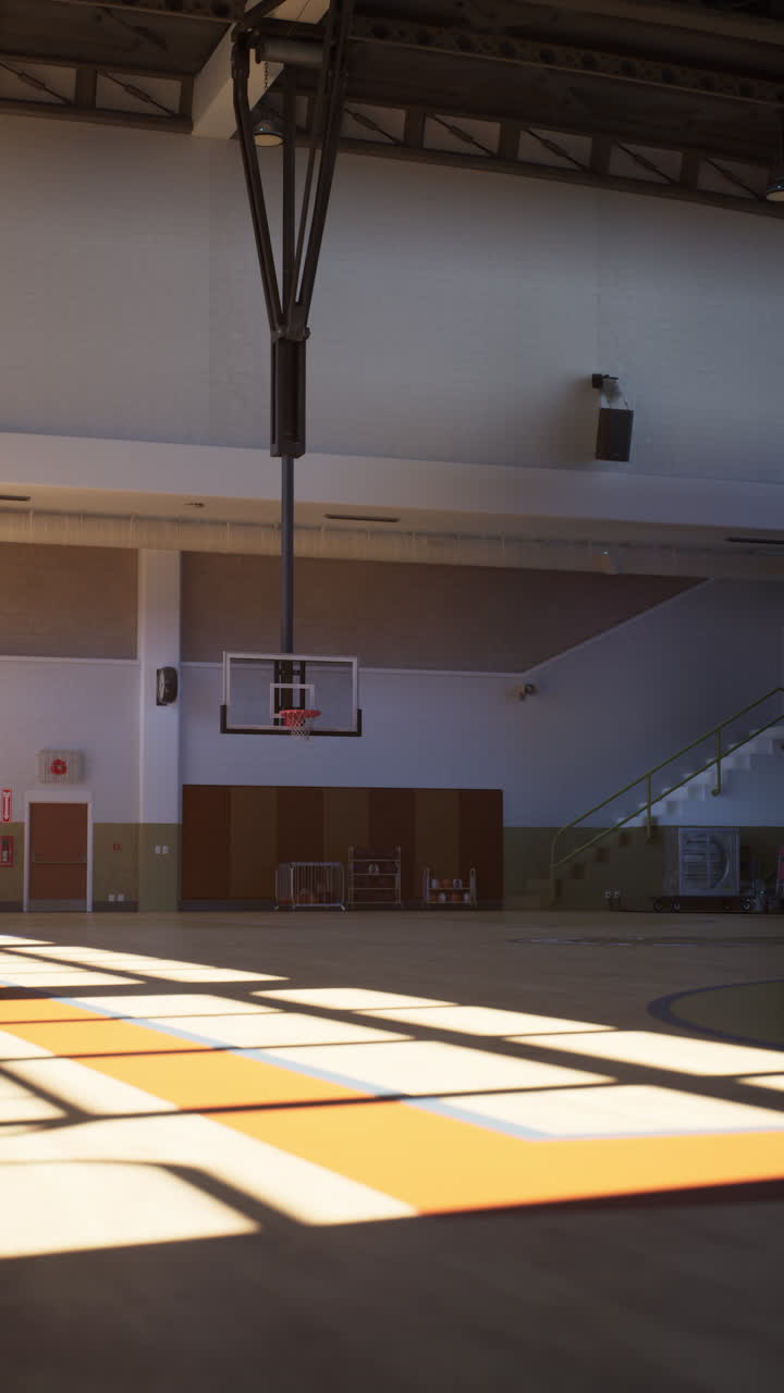una cancha de baloncesto vacía.