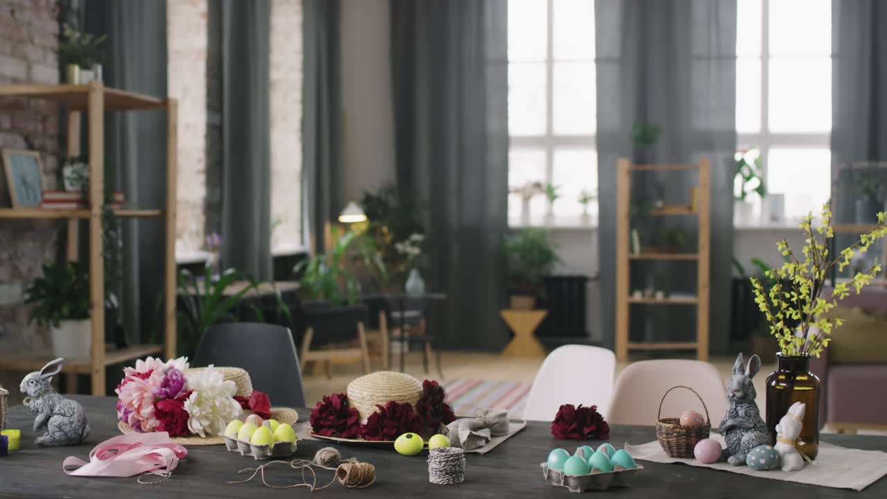 Interior of Workshop Studio with Easter Decorations