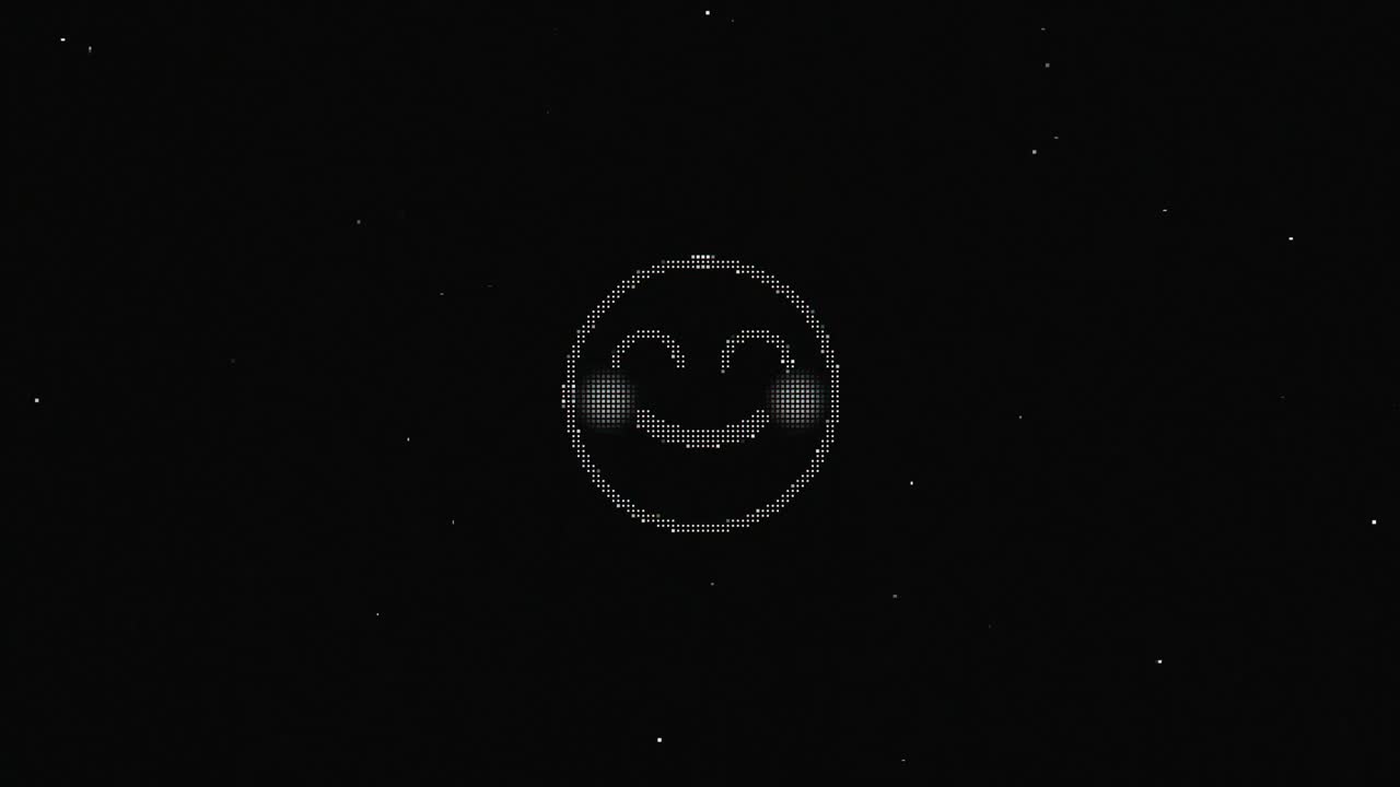 디지털 오래된 tv 스크린에 줄 미소 hud 홀로그래픽 기호, 없는 루프 고장 애니메이션, 심장, 역동적인 레트로, 즐거운, 다채롭고 빈티지 비디오 영상.