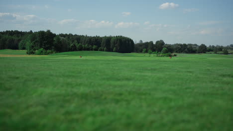 golf fairway landscape view at country club. no people nature relaxing concept.