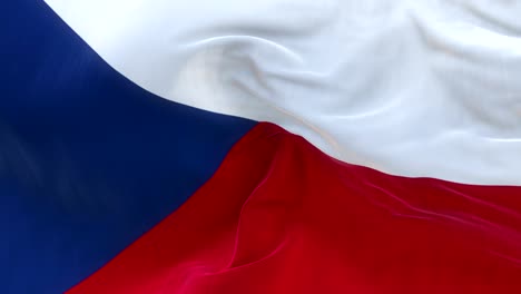 full screen czech republic flag is waving slowly