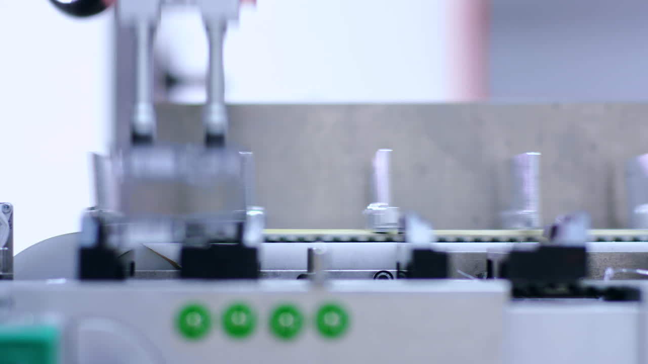 Pharmaceutical manufacturing line. Medical products on production line