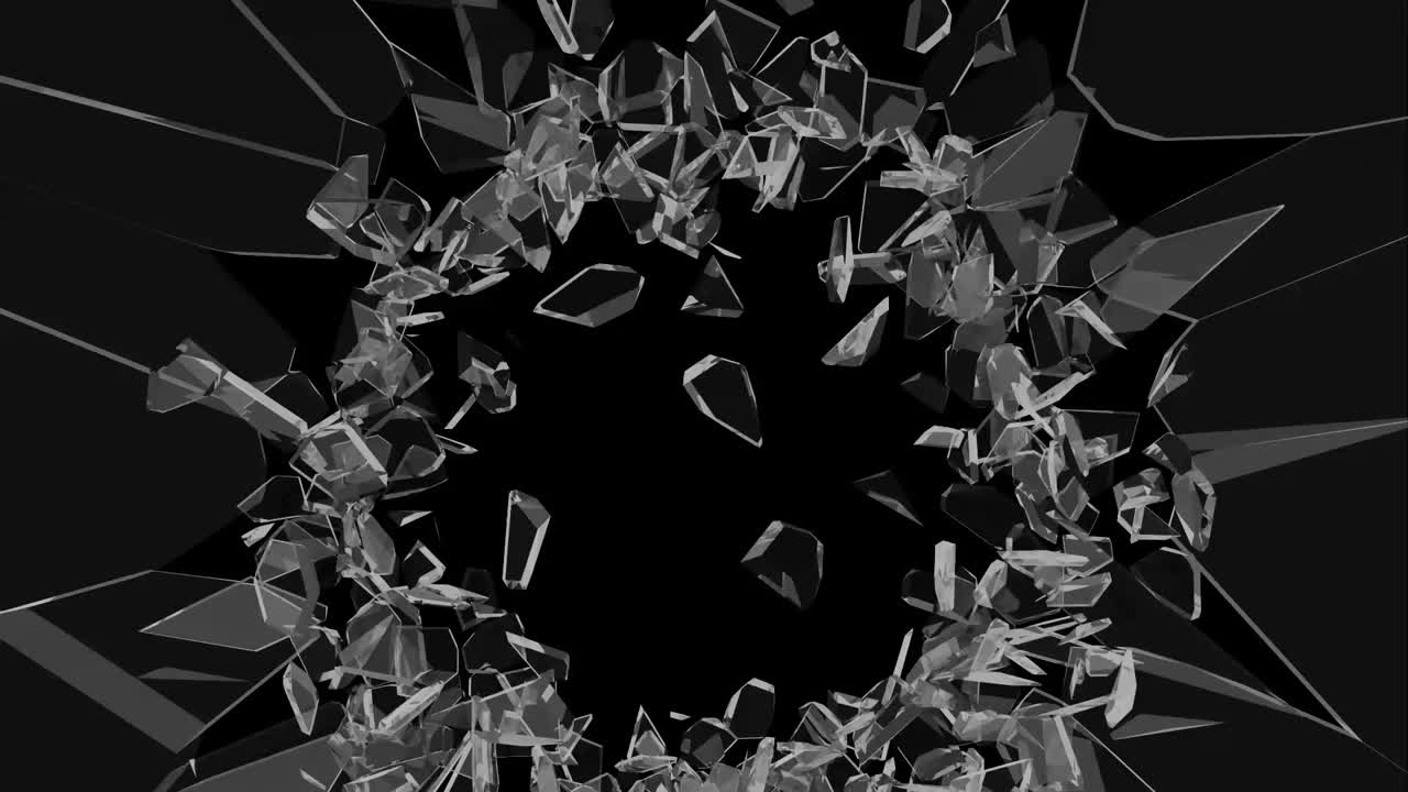 The broken glass effect simulates shattered glass fragments, creating a jagged, angular appearance. It adds a sense of chaos and fragility, often enhancing depth and visual intrigue in designs.
