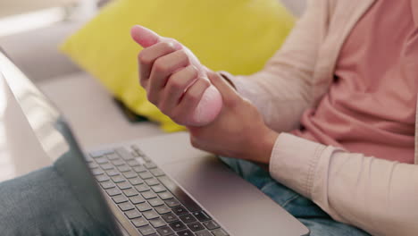 carpal tunnel, wrist pain and man with a laptop