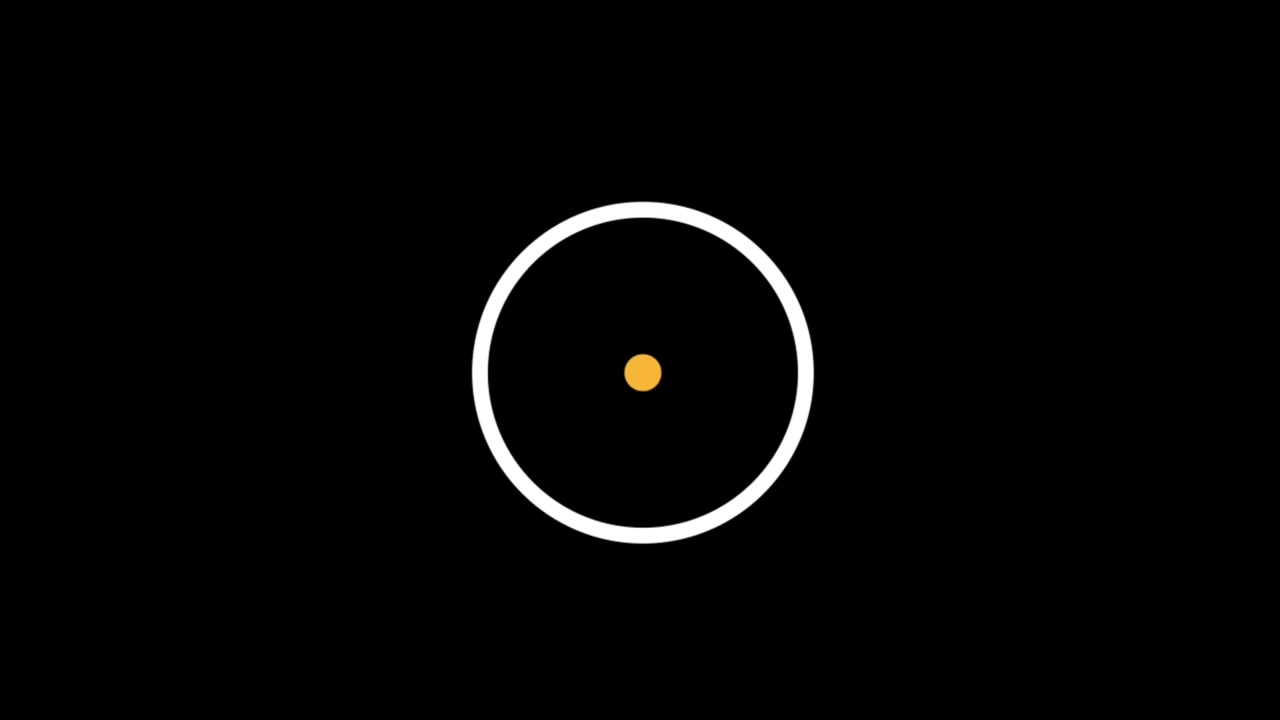 Animation yellow geometric shape isolate floating on black background.