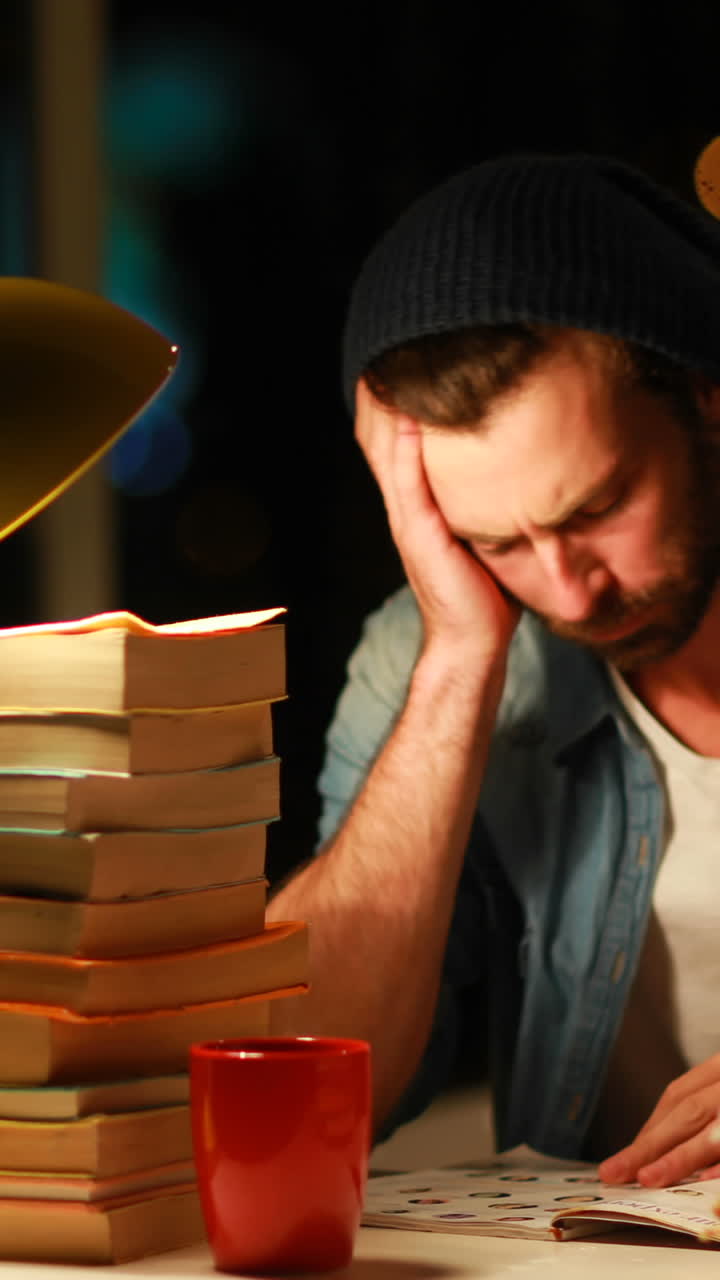Uomo d'affari che legge un libro