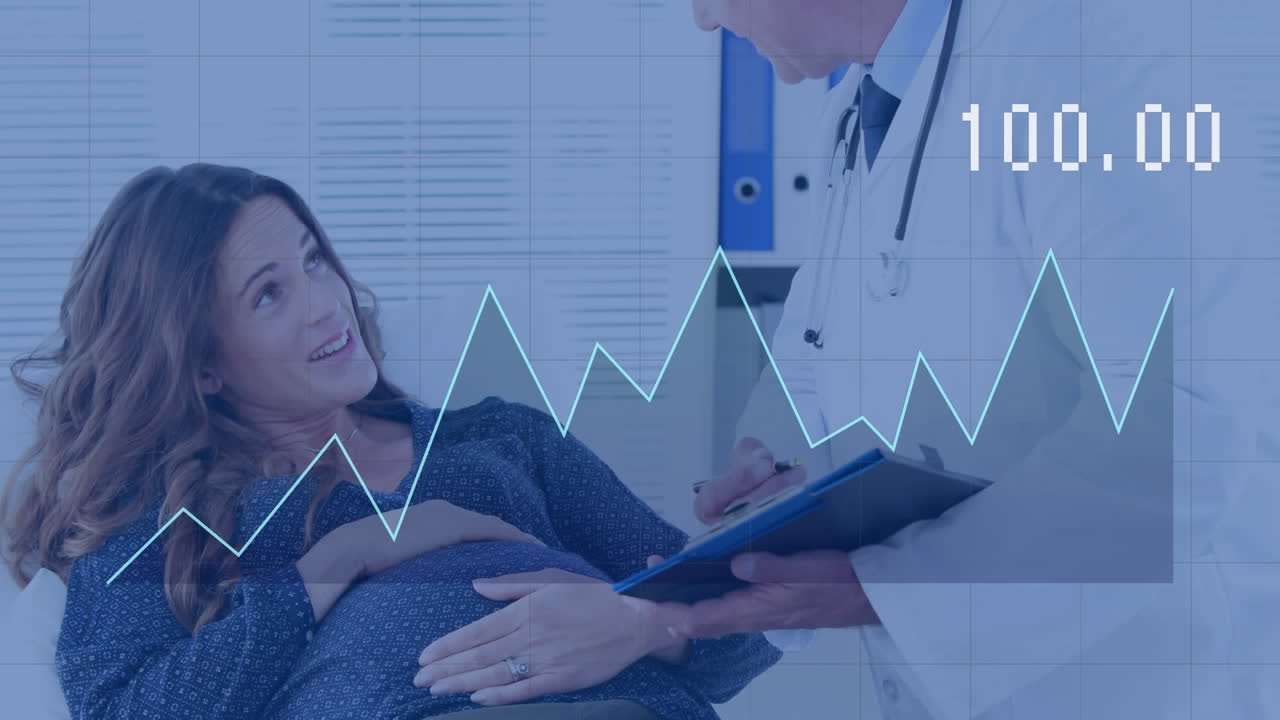 animación del procesamiento de datos sobre diversos médicos