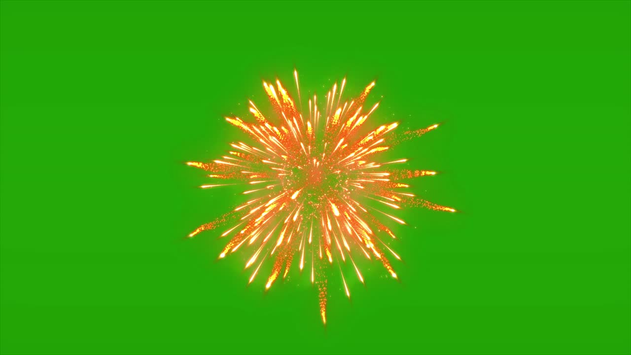 Fireworks Display on Green Screen