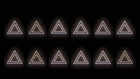 neon geometric triangles pattern with neon pulsing light