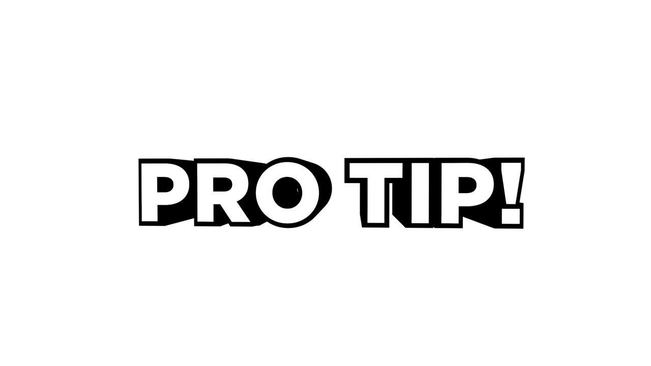Dynamic 'PRO TIP!' Text Animation on White Background