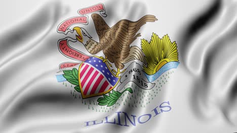 la bandera del estado de illinois de los estados unidos ondeando