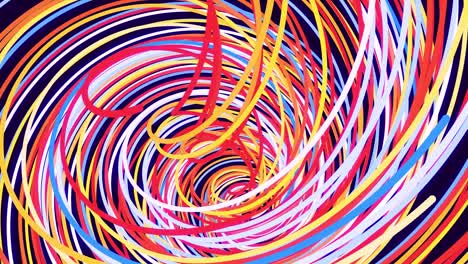 abstract bg con líneas multicolores retorcidas en espirales giran cíclicamente. animación en bucle como un fondo de diseño de movimiento de líneas curvas. hermosas cintas. luma matte