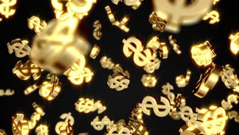 una hermosa animación en 3d del símbolo del dólar estadounidense.