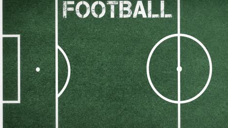 animation of bouncing football pitch and text on green background