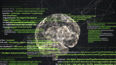 Animation-of-digital-brain-and-data-processing-on-black-background