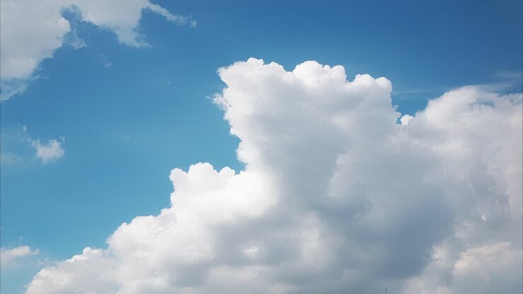 Beautiful white clouds and blue sky in time lapse