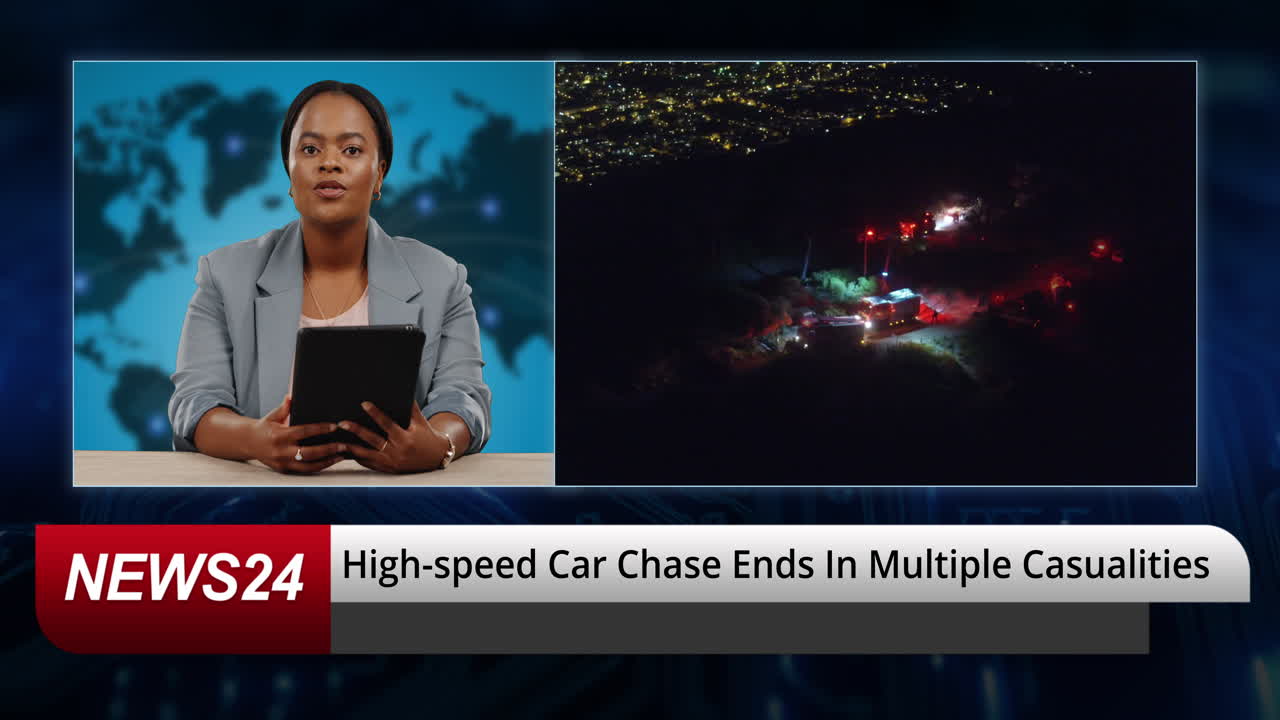 Anchor woman, reports news