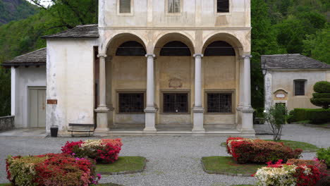 a beautiful travel tour at the sacred mountain of varallo, a christian devotional complex, a unesco world heritage si in italy