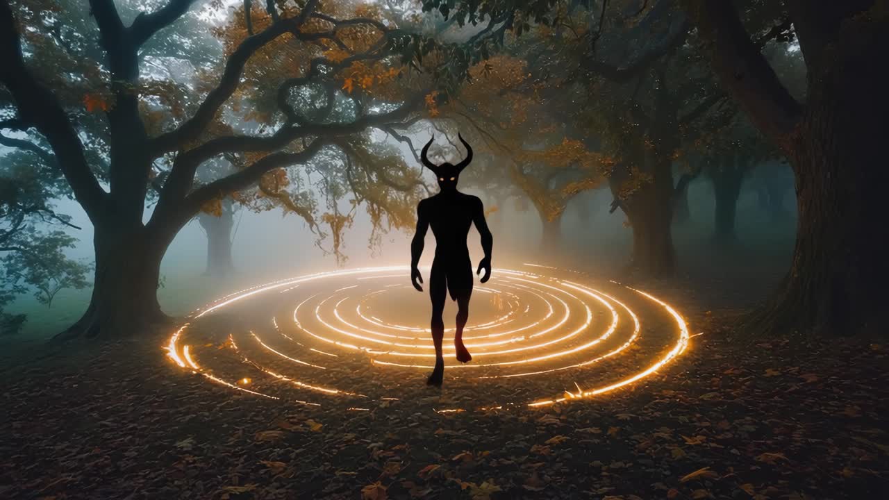 A Demonic Ritual in a Foggy Forest