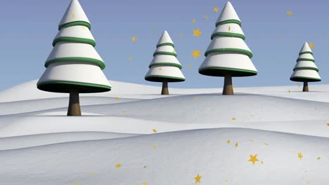 Animation-of-snow-falling-over-pine-cones-and-christmas-decoration