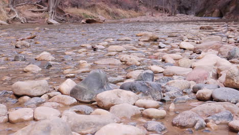 water flows in the narrows river hike in zion national park