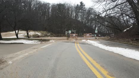 beach street closed for the season in muskegon, mi