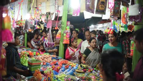 colourful asian indian crowd at a market in a indian god ganesh puja festival fair, these clips can be used to show the huge crowd of india in documentaries