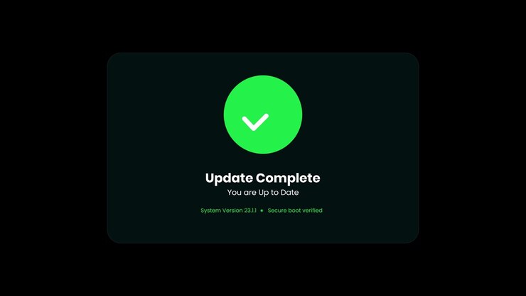 System software update installation screen animation featuring progress bar loading