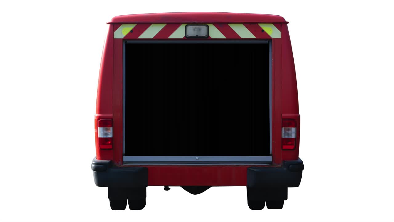 응급 소방 차량 셔터 문을 열고 닫는