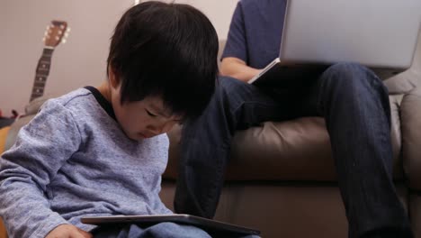 family enjoying time relaxing together at home