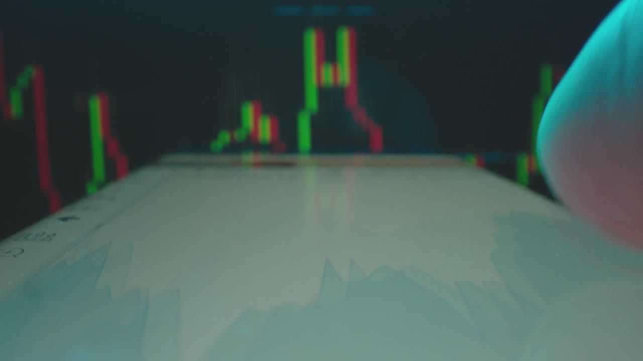 Stock market chart on smartphone