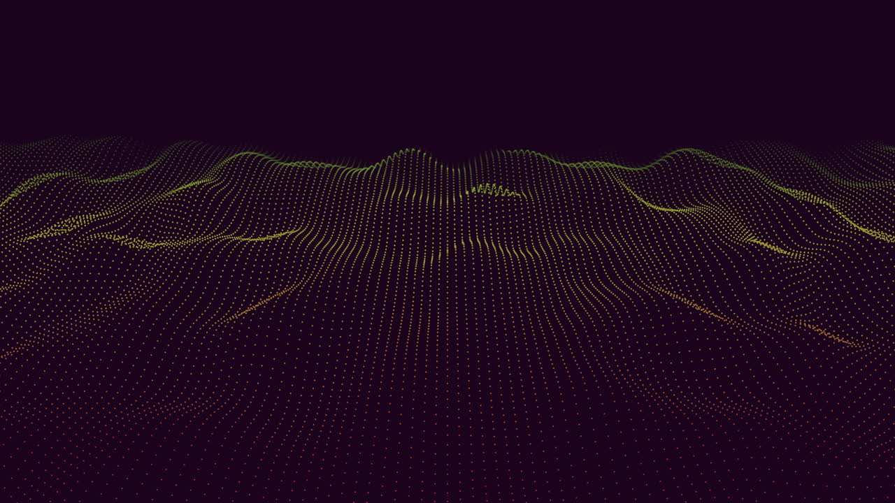 Vibrant zigzag pattern yellow and purple wavy lines on black background