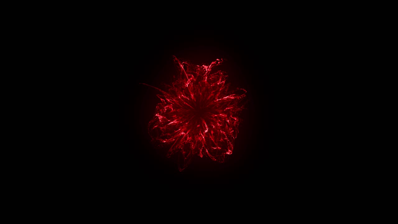 Central orb of red energy pulses and expands with fiery, electrical tendrils before dissipating. For sci-fi or abstract concepts