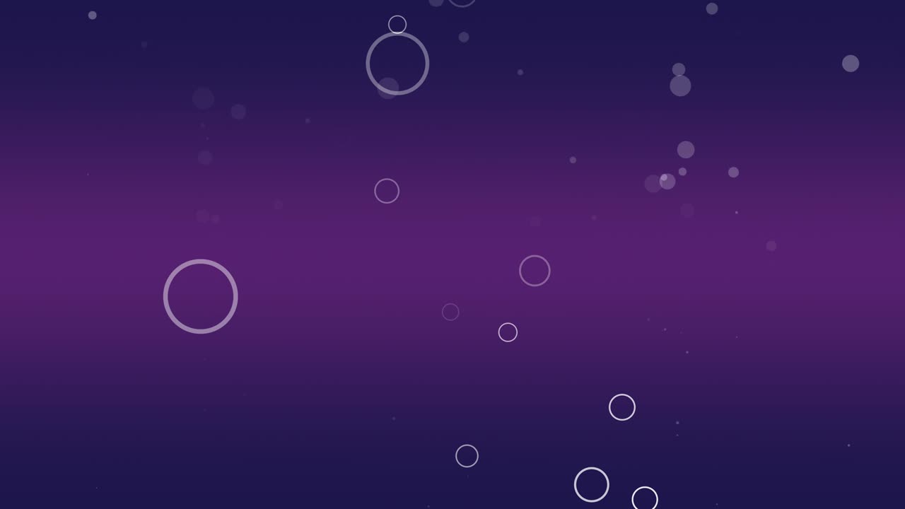 diseño minimalista en combinación de fondo azul violeta con círculos bokeh voladores.