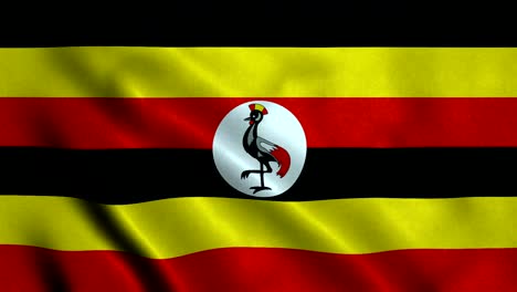 bandera de uganda con un bucle sin costuras de 4k