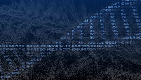 procesamiento de código binario y datos numéricos a través de animación digital de paisajes