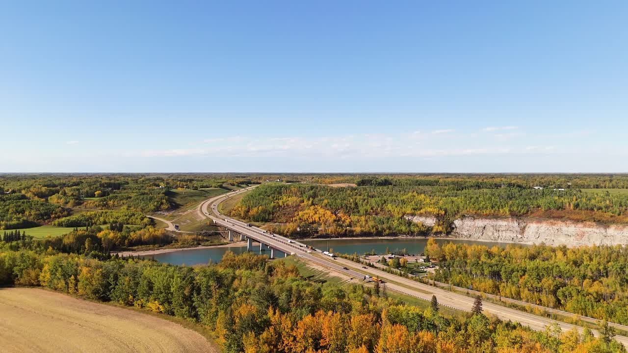 Aerial View Of Drone Flying Right Looking At The Devon River Valley