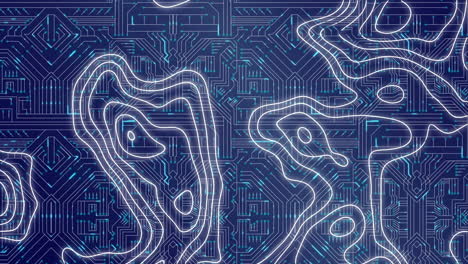 animación de isohypses sobre circuito integrado
