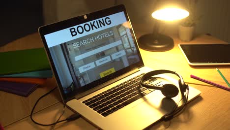 booking in laptop, using a laptop computer