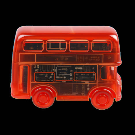 transparent toy bus animation isolated asset, transparent 4k video, alpha channel, prores 4444