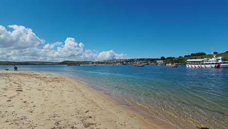 view from daymer bay across estuary of padstow, cornwall, uk