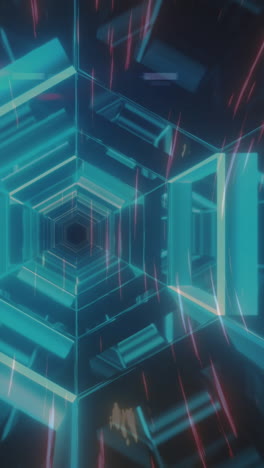 animación de rastros de luz sobre el túnel digital