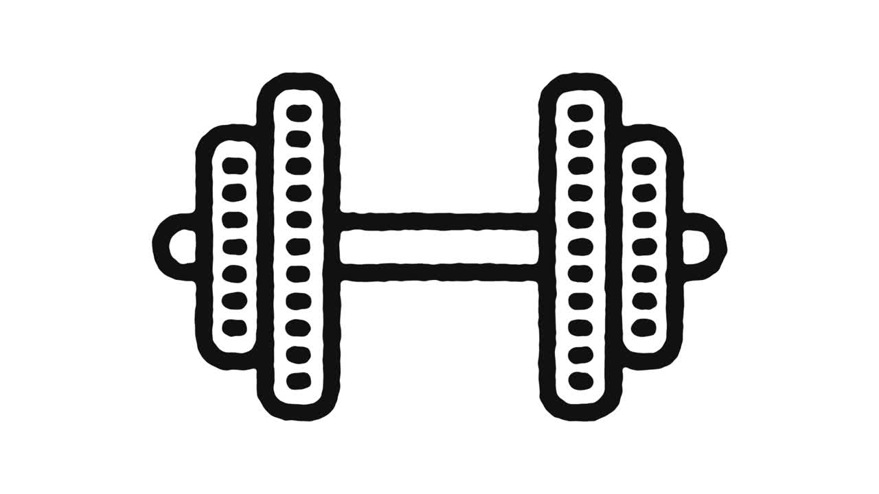 덤벨 아이콘 애니메이션 영상 및 알파 채널