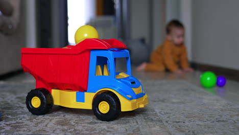 toddler playing with toys