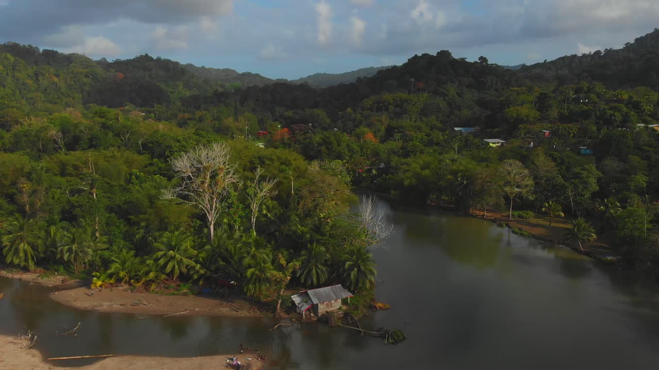 Historical house along the river at Grande Riviere beach on the northern coast of Trinidad