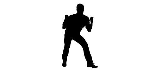 Silhouette-of-a-jumping-man-celebrating-something-on-white-background