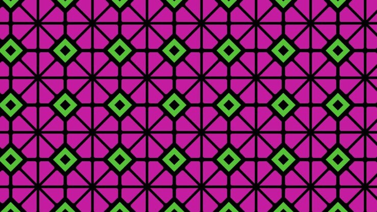 Un'animazione di slide con illustrazione di sfondo a motivo continuo, in diversi colori e forme geometriche.