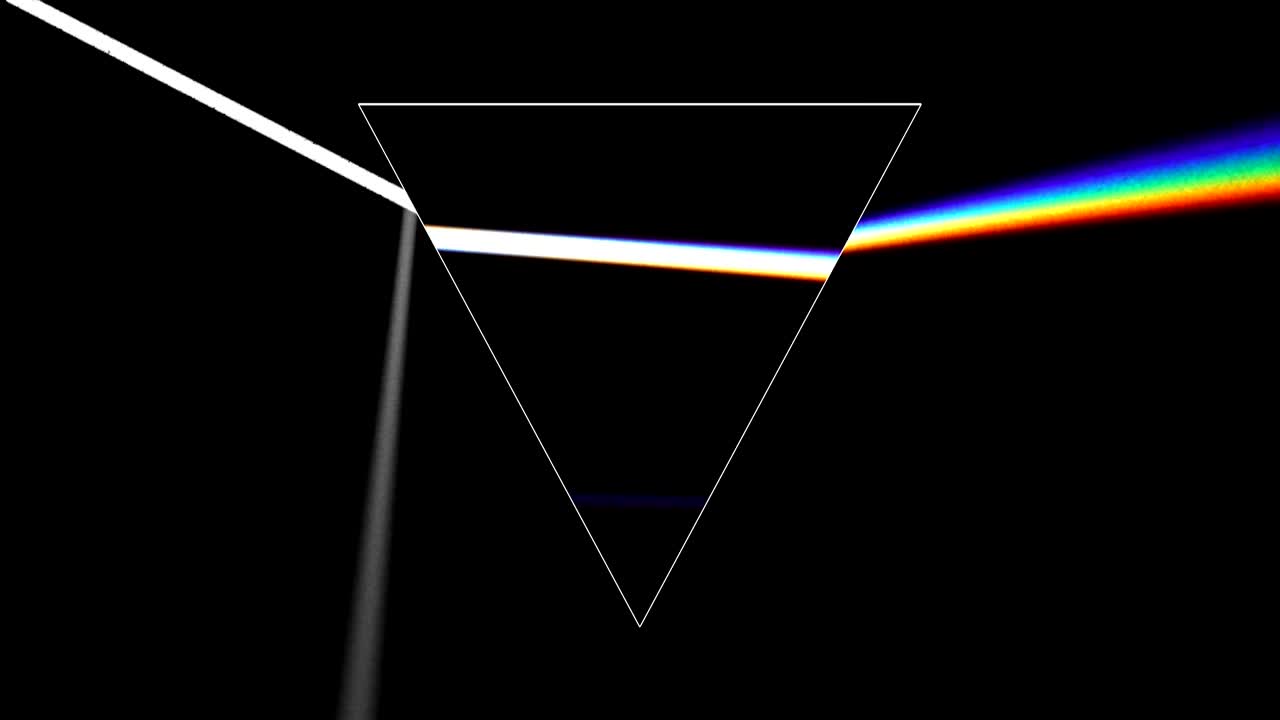 프리스마는 빛의 광선을 스트럼의 일곱 색으로 분리합니다. 빛의 원천은 회전하여 아름다운 무지개 효과를 제공합니다.